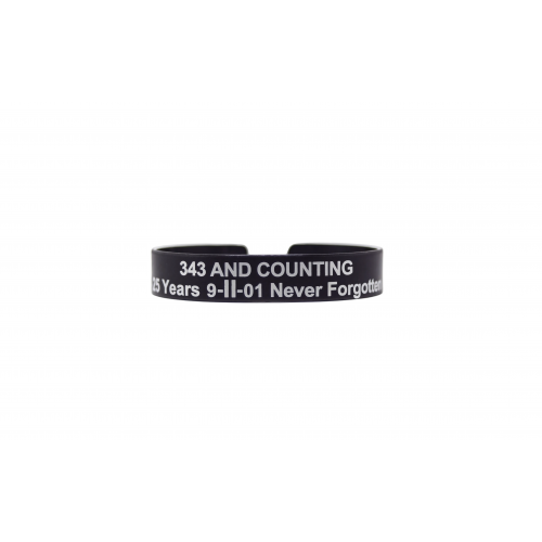343 AND COUNTING - Twenty Five Years Black Aluminum Memorial Bracelet