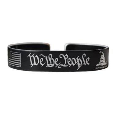 We The People Bracelet Black Aluminum 6"