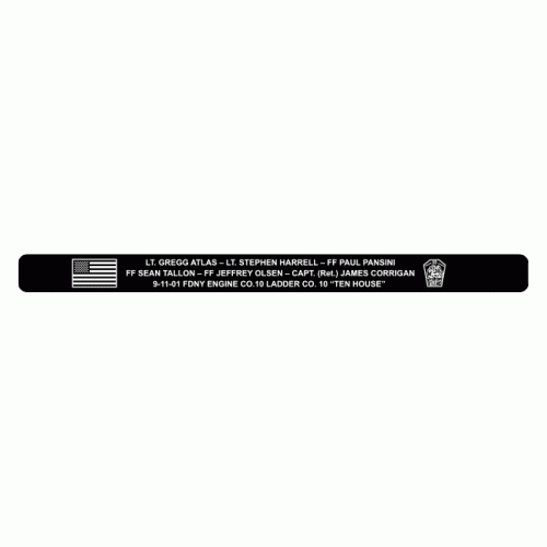 E-10/L-10 "Ten House" FDNY Black Aluminum Memorial Bracelet
