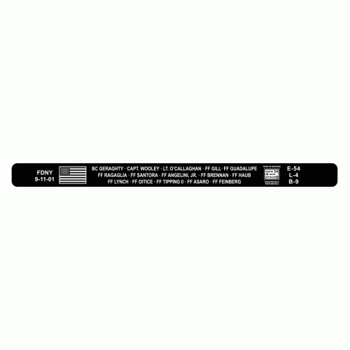 E-54 L-4 B-9 FDNY Bracelet Black Aluminum 7"