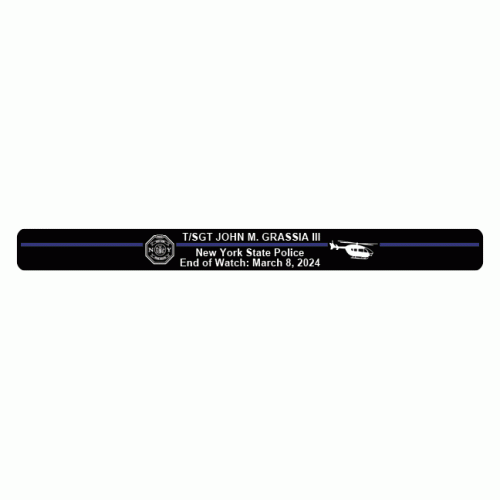 T/SGT JOHN GRASSIA III Memorial Bracelet Black Aluminum Reg 7"