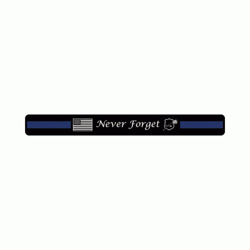 Never Forget Blue Line (rose, shield) Bracelet 6" Small size