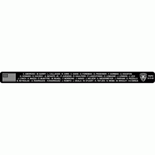 Sept 11 PAPD Bracelet Black Aluminum 7"