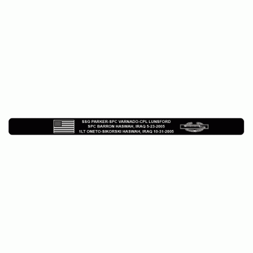 Parker Varnardo Lunsford Barron Oneto-Sikorski Memorial Bracelet Black Aluminum