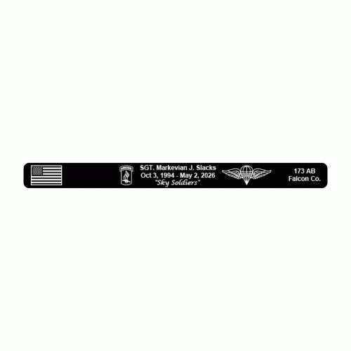 SGT. Markevian J. Slacks Memorial Bracelet 6" Small Size - Preorder