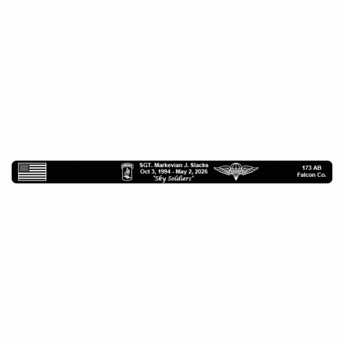 SGT. Markevian J. Slacks Memorial Bracelet 7" Regular Size - Preorder