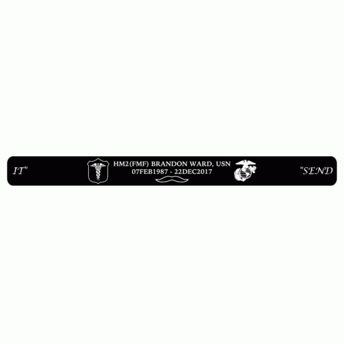 Ward, HM2 (FMF) Brandon, USN Bracelet Black Aluminum 7"