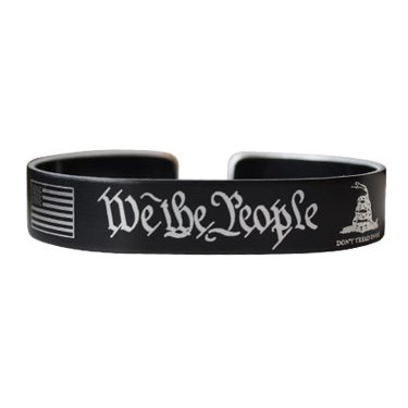 We The People 7" Black Aluminum Bracelet