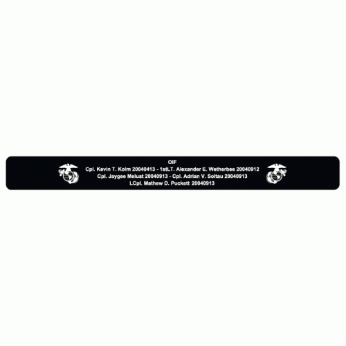 OIF 3d AABN Alpha Company 2004 Bracelet Black Aluminum 6"