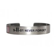 7" 9-II-01 NEVER FORGET stainless steel w/colored flag