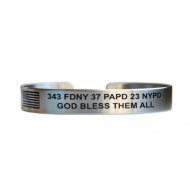 7" 343 FDNY 37 PAPD 23 NYPD God Bless Them All with Black etched flag