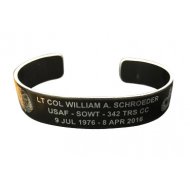 SCHROEDER, LT COL WILLIAM A.  7" Black Aluminum Bracelet - this is a pre-order to ship in April
