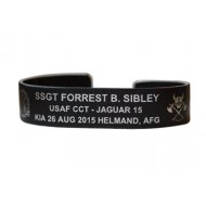 SIBLEY, SSGT FORREST Bracelet 7" Black Aluminum - this is a pre-order to ship in Jan 2023
