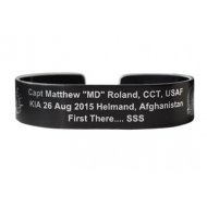 Roland, Capt Matthew "MD" 6" Black Aluminum Bracelet