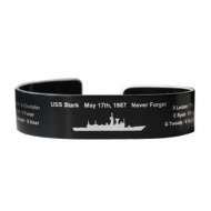 USS Stark 7" Regular Size Blk Aluminum Bracelet